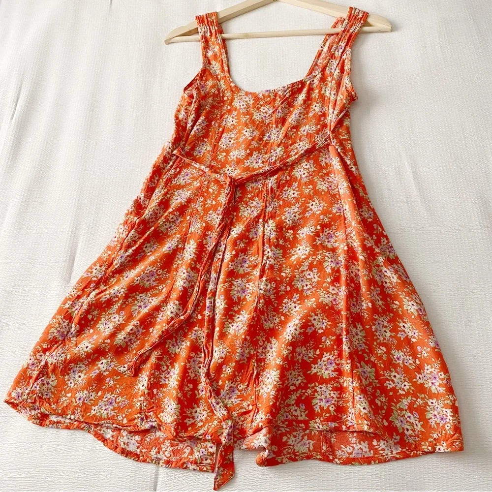 AEO Orange Floral Print Mini Dress - Picture 7 of 11